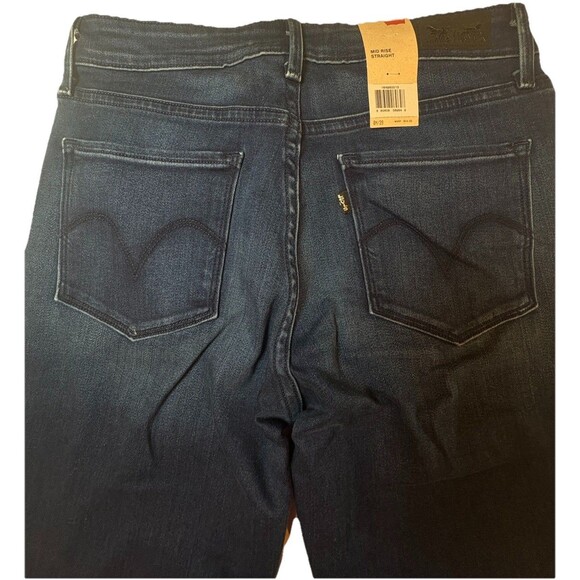 NWT Levi’s Women’s Straight Leg Jeans Size 8 Blue Denim Classic Mid Rise Dark - Picture 3 of 12